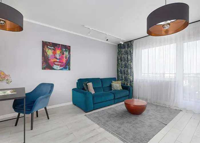 Modern City View Apartment In Szczecin With Balcony & Workspace By Noclegi Renters * Szczecin